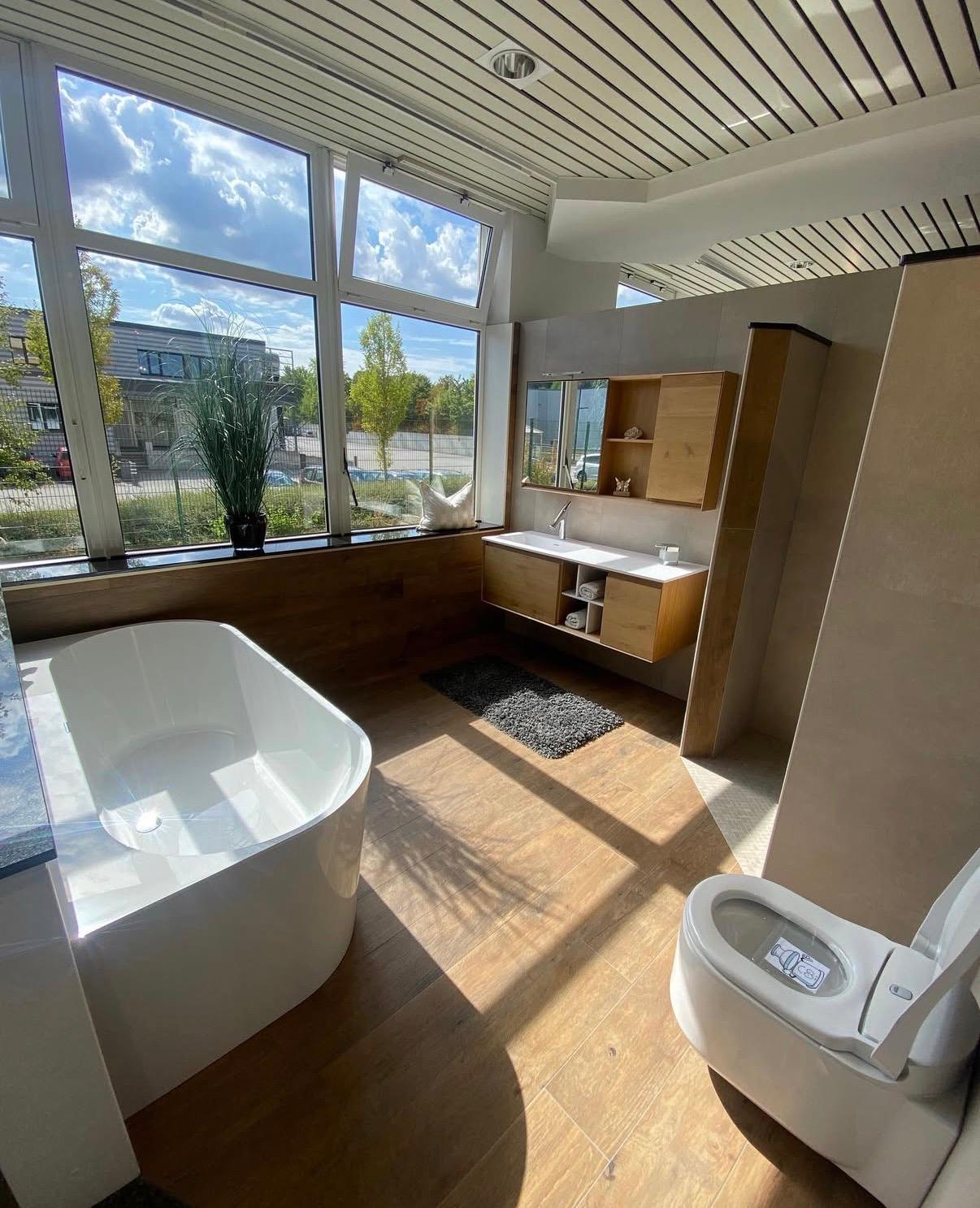 Badezimmer mit Großformat-Fliesen 60×120